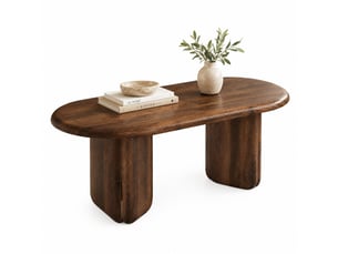 Table basse ovale coloris bois foncé <strong>CHICFURN</strong> <strong></strong> - 50 cmx99 cm