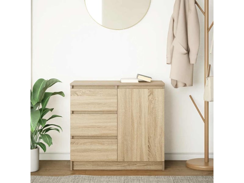  Buffet - bahut - meuble de rangement avec tiroir chêne sonoma 71x35x65 cm bois d'ingénierie  - Conforama C