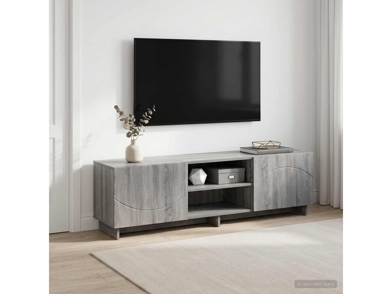  Meuble tv, banc tv 140x34,5x40 cm sonoma gris bois d'ingénierie shl31548  - Conforama B