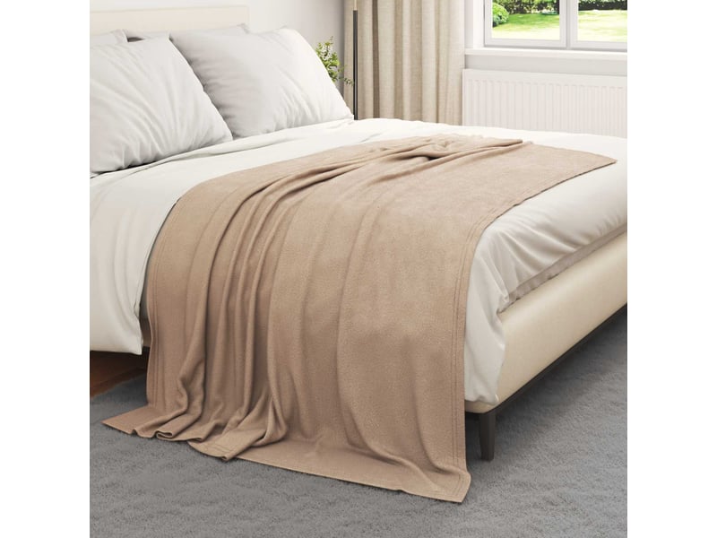  Plaid canapé camel 200x150 cm 0.45 kg polaire  - Conforama C