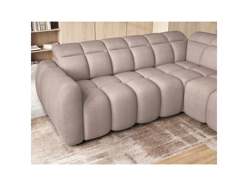  Canapé d'angle électrique ronda 4 places marron clair – angle droit  - Conforama D