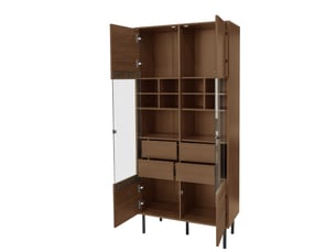 Vitrine coloris marron <strong>HAVRYA</strong> <strong></strong> - 75.5 cmx164.5 cm