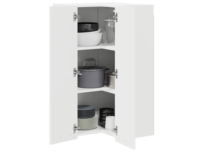Meuble de rangement cuisine, armoire suspendue blanc 57x57x100cm bois d'ingénierie - Conforama C