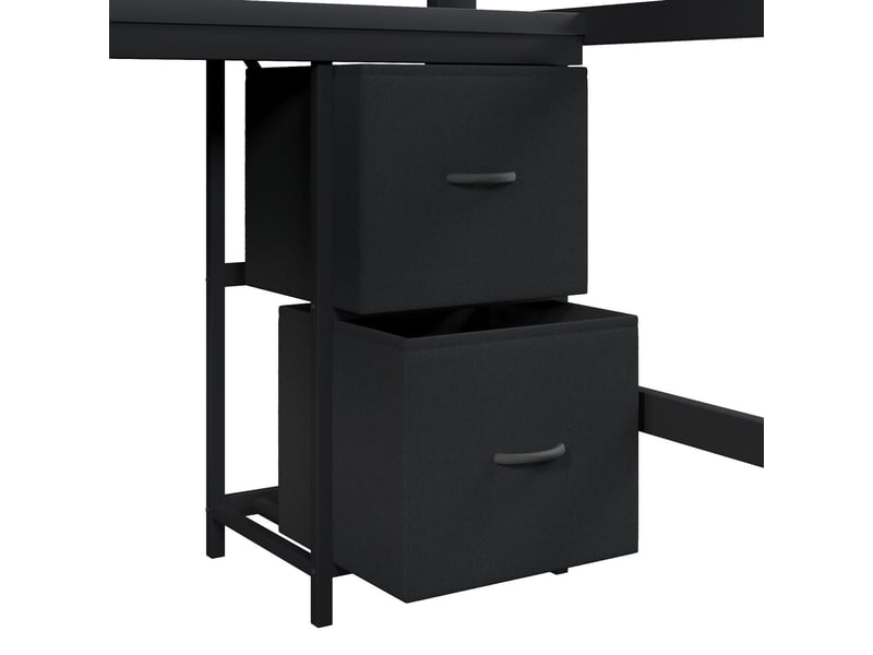  Lit mezzanine avec bureau 140 x 200 cm bibliothèque intégrée bureau intégré éclairage led port usb structure en métal noir  - Conforama D