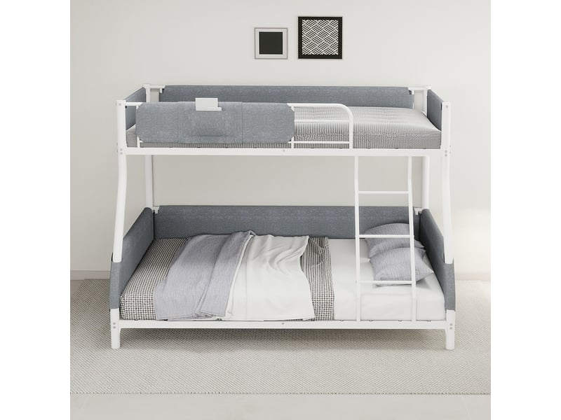 Lit superposé, coloris blanc ancien, couchage 140x190 cm, superposé, dimensions : 197 x 147.2 x 139 cm - Conforama D