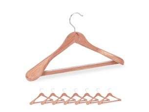 Lot de 8 cintres en bois pour costumes épaules larges avec entretoise et crochet pivotant en cèdre naturel 13_0015892