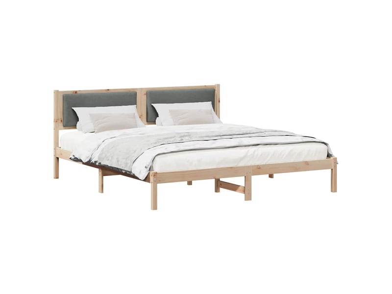  Lit double- lit adulte -  cadre de lit gris foncé 200 x 200 cm pin massif  - Conforama B