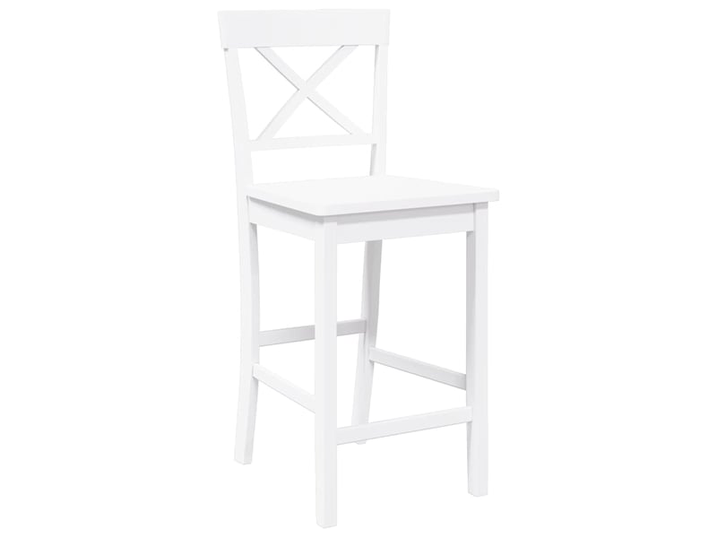  Lot de 2 tabouret de bar, chaise de bar en bois massif blanc et caoutchouc shl28441  - Conforama D