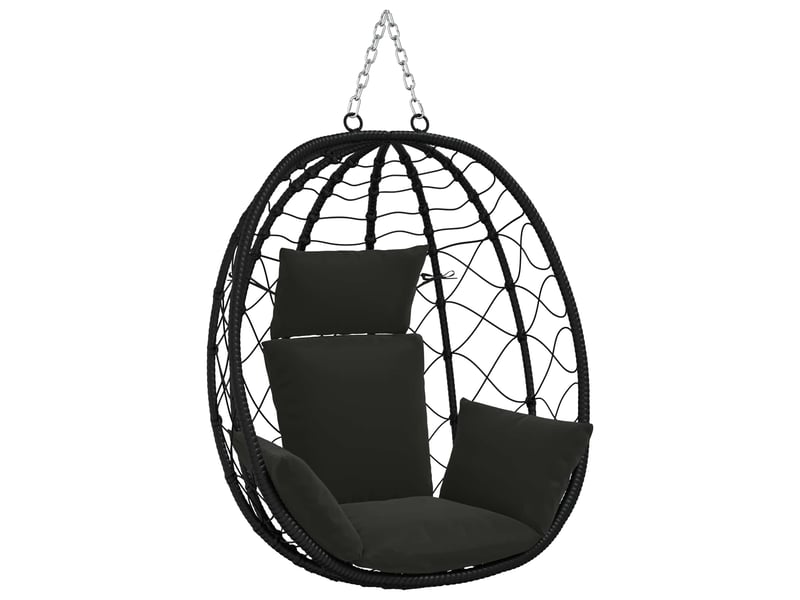  Coussin pour balançoire de chaise d'œuf, coussin d'intérieur et d'extérieur adirondack putten 100 % polyester noir 60 x 145 x 10 cm cf50073  - Conforama A