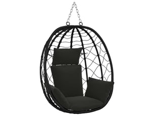 Coussin pour balançoire de chaise d'œuf, coussin d'intérieur et d'extérieur adirondack putten 100 % polyester noir 60 x 145 x 10 cm cf50073
