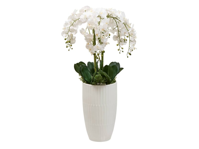 Fleur artificielle hotel h130cm avec pot blanc HOTEL - Conforama A