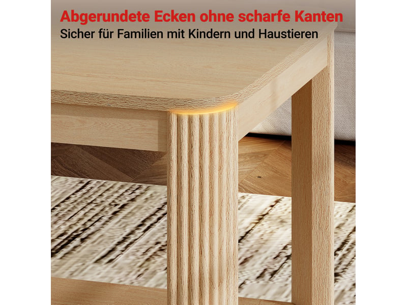  Table basse rectangulaire 100 x 50 x 45 cm en panneau de particules, double niveau ouvert pour le salon  - Conforama D
