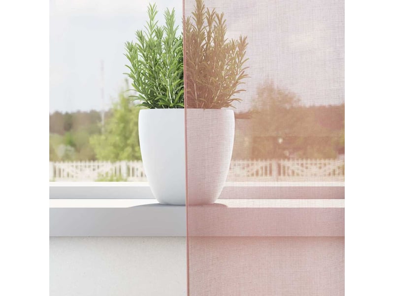  Lot de 2 rideaux en voile, voilages avec œillets rose 140x175 cm cf44398  - Conforama C