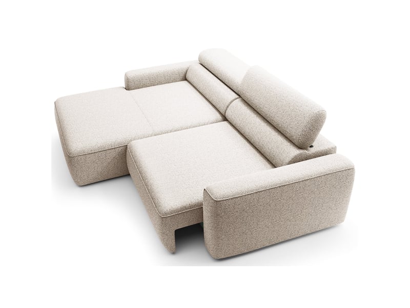 Selsey fando - canapé d'angle - 252 cm - tissu tressé beige clair - côté gauche Fando - Conforama E