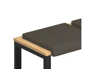 Lot de 4 coussins de banc, coussins d'assise, coussins pour chaisecanapé simili cuir gris profondeur 35 cm cf52566