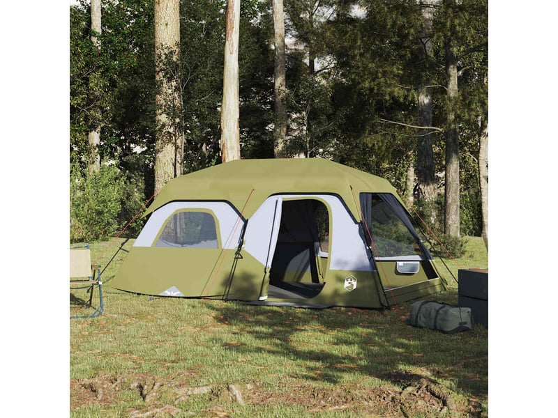  Tente de camping, tente familiale 9 personnes vert libération rapide imperméable  - Conforama B