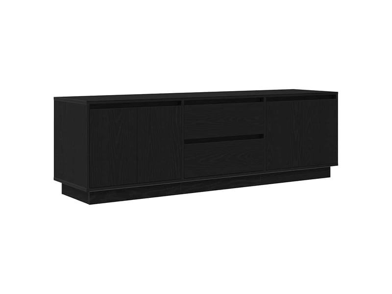 Meuble tv - banc tv - meuble de rangement avec lumières led chêne noir 160,5x41x50 cm - Conforama C