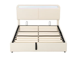 Lit coffre 140x190 cm <strong></strong> <strong></strong> coloris blanc