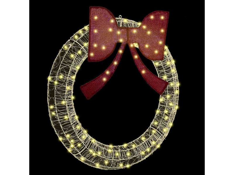  Couronne de noël, décoration de noël 150 led blanc chaud 120 cm acrylique cf61752  - Conforama D