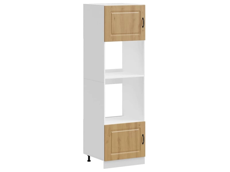  Lot de 2 armoires à four classiques 60 x 57 x 207 cm espace de rangement pieds réglables en bois d'ingénierie chêne artisanal 02_0055705  - Conforama A