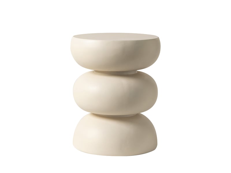  Table d'appoint ronde ø37cm - effet ciment beige - lia - beige 3MB12.01.08.01 - Conforama A