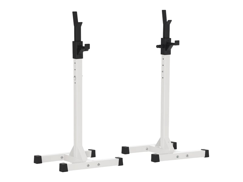  Support universel pour haltères en acier, hauteur réglable sur 12 niveaux, charge maximale 150 kg  - Conforama A