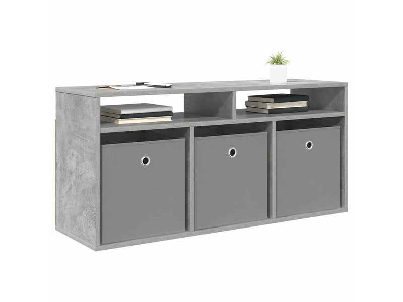  Meuble tv - basboard avec tiroir gris béton 102 x 32 x 48,5 cm  - Conforama C