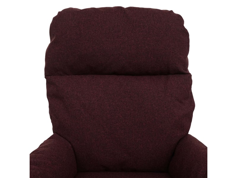  Fauteuil relax + pouf hwc-l12, fauteuil tv fauteuil à bascule fonction bascule, pivotant, métal tissutextile - bordeaux  - Conforama E