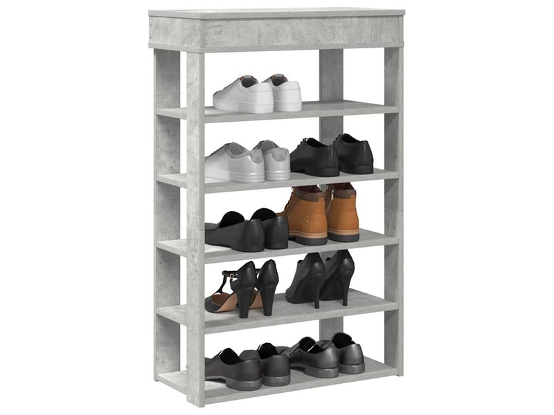  Meuble à chaussures, étagère à chaussures gris béton 60x30x98 cm bois d'ingénierie  - Conforama B