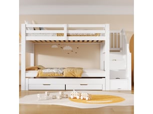 Lit superposé 90x200 cm <strong>STILVORA</strong> <strong></strong> coloris blanc