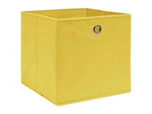 Boîtes de rangement 10 pcs jaune 32x32x32 cm tissu