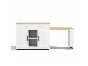 Desserte de cuisine 132235 x 60 cm 1327 roulettes chariot de cuisine table à manger extensible table de bar escamotable étagères de rangement et réglables