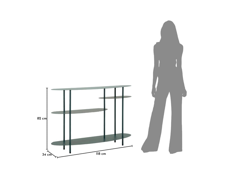  Console gamisi, 4 étagères, 10x42x132h cm vert canard Gamisi - Conforama D