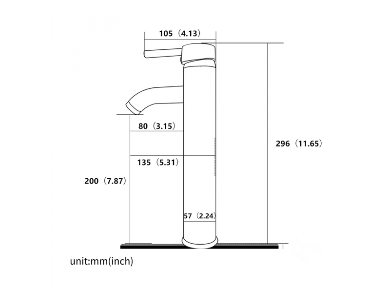 Robinet de salle de bain, mitigeur de lavabo haut à levier unique, adapté au lavabo, réglable en eau chaude et froide, chromé  - Conforama D
