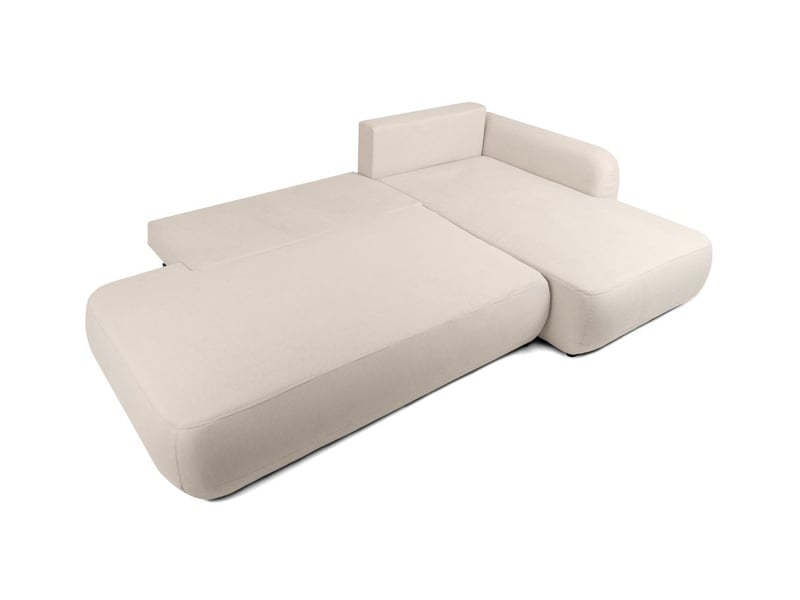  Canapé d'angle convertible 5 places fabio en tissu texturé - beige - angle droit FABIO - Conforama B