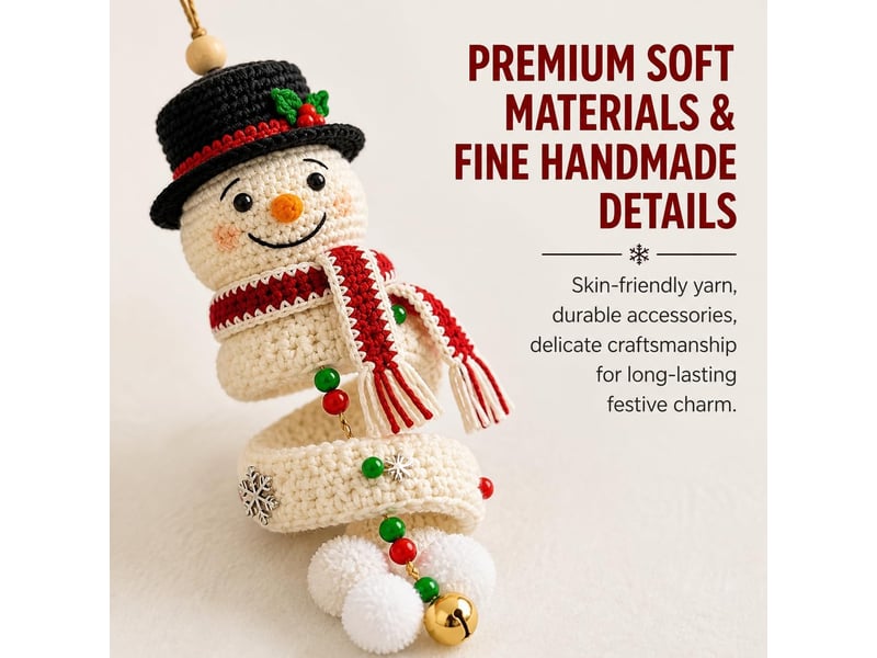  Lot de 2 kits diy crochet bonhomme de neige en spirale – pour débutants, ornements de noël à réaliser soi-même-style 1  - Conforama C