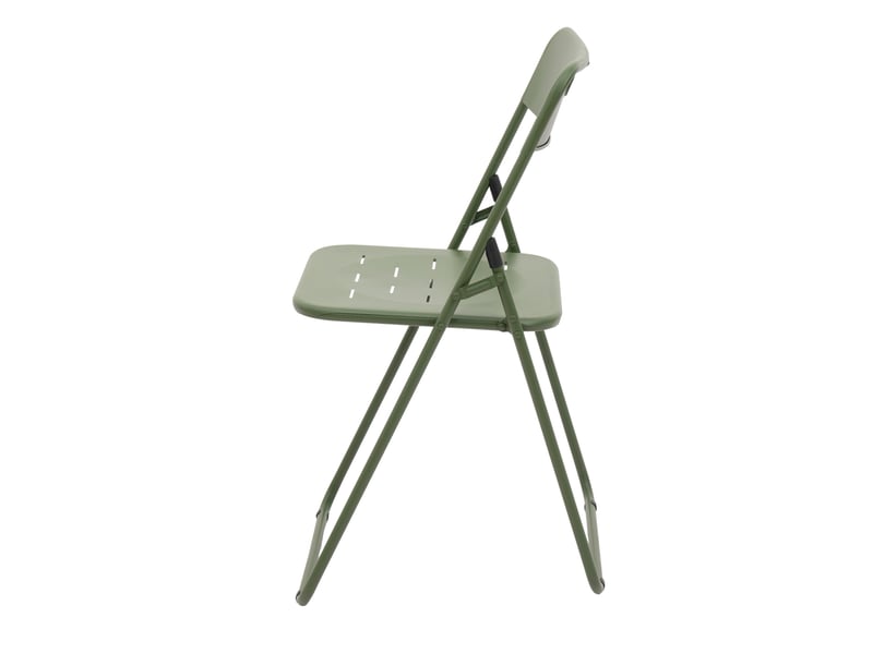  Salon de jardin pliant 3 pièces, table 60 x 60 cm et 2 chaises vertes en acier avec revêtement e coating  - Conforama E
