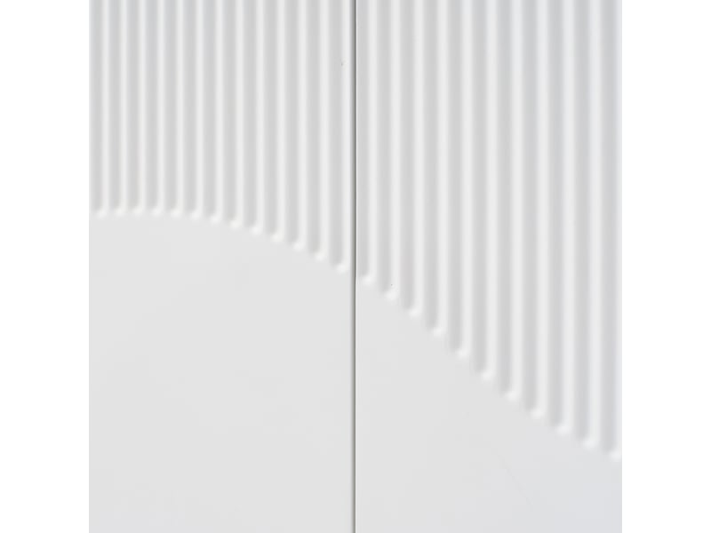  Buffet en panneaux de particules avec 4 portes,étagères réglables et pieds en métal noir,160x35x100cm,blanc buffet blanc - Conforama E
