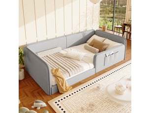Lit simple 90x200 cm <strong></strong> <strong></strong> coloris gris