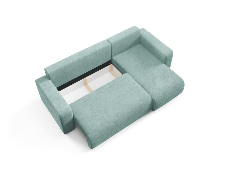  Canapé d'angle convertible evora l turquoise  - Conforama E