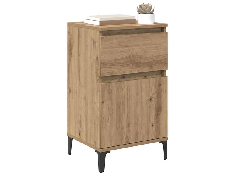  Table de chevet - cabinet de chevet - table de nuit chêne artisanal 40 x 35 x 70 cm  - Conforama B