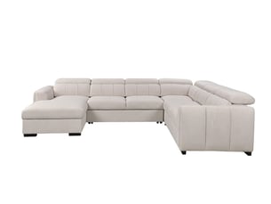 Canapé d'angle gauche fixe DECO IN PARIS KF8047-M2A2-BEI 7 places Tissu beige avec coffre de rangement