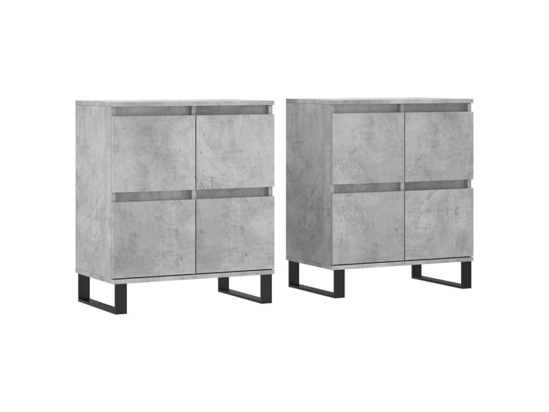  Buffets 2 pcs - bahut - meuble de rangement gris béton bois d'ingénierie  - Conforama A