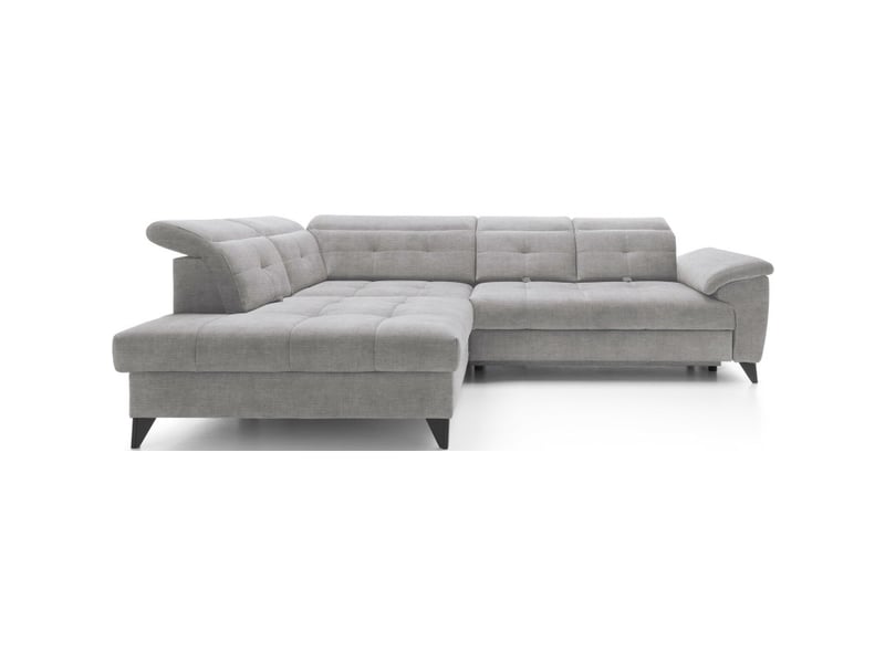  Canapé d'angle gris 5 places angle gauche têtières réglables inferno  - Conforama A