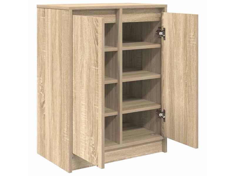  Meuble à chaussure, armoire à chaussures chêne sonoma 57x34x76 cm bois d'ingénierie  - Conforama E