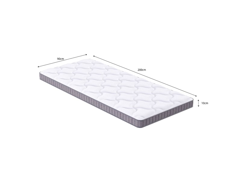  Matelas 7 zones à ressorts ensachés 90x200x10 cm blanc, mousse et ressorts, fermeté h3 pour canapé-lit et lit pliant  - Conforama B