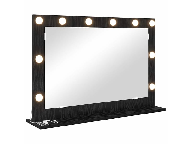  Miroir de vanité, miroir de coiffeuse chêne noir 80 x 15 x 18 cm rectangulaire cf62765  - Conforama A