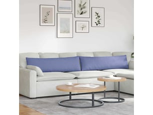 Lot de 2 coussins de canapé, coussins décoratifs tissu bleu denim 145 x 40 cm cf58784