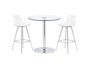 Ensemble table rond(e) 0 banc(s)  2 tabouret(s) inclu(s) MEUBLIV  