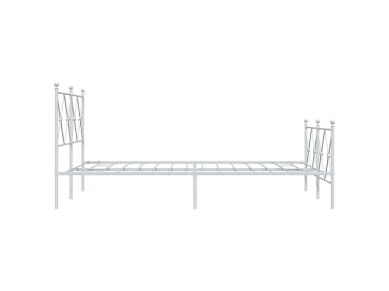  Lit double- lit adulte -  cadre de lit métal sans matelas et pied de lit blanc 120x190 cm  - Conforama D